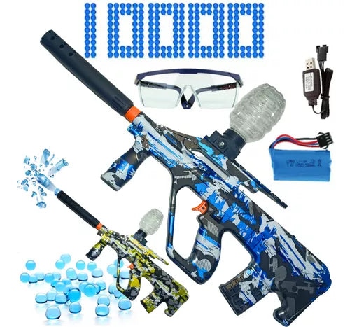 Arma Automática Metralhadora Blaster Dispara Bolinhas De Gel (1000 bolinhas)